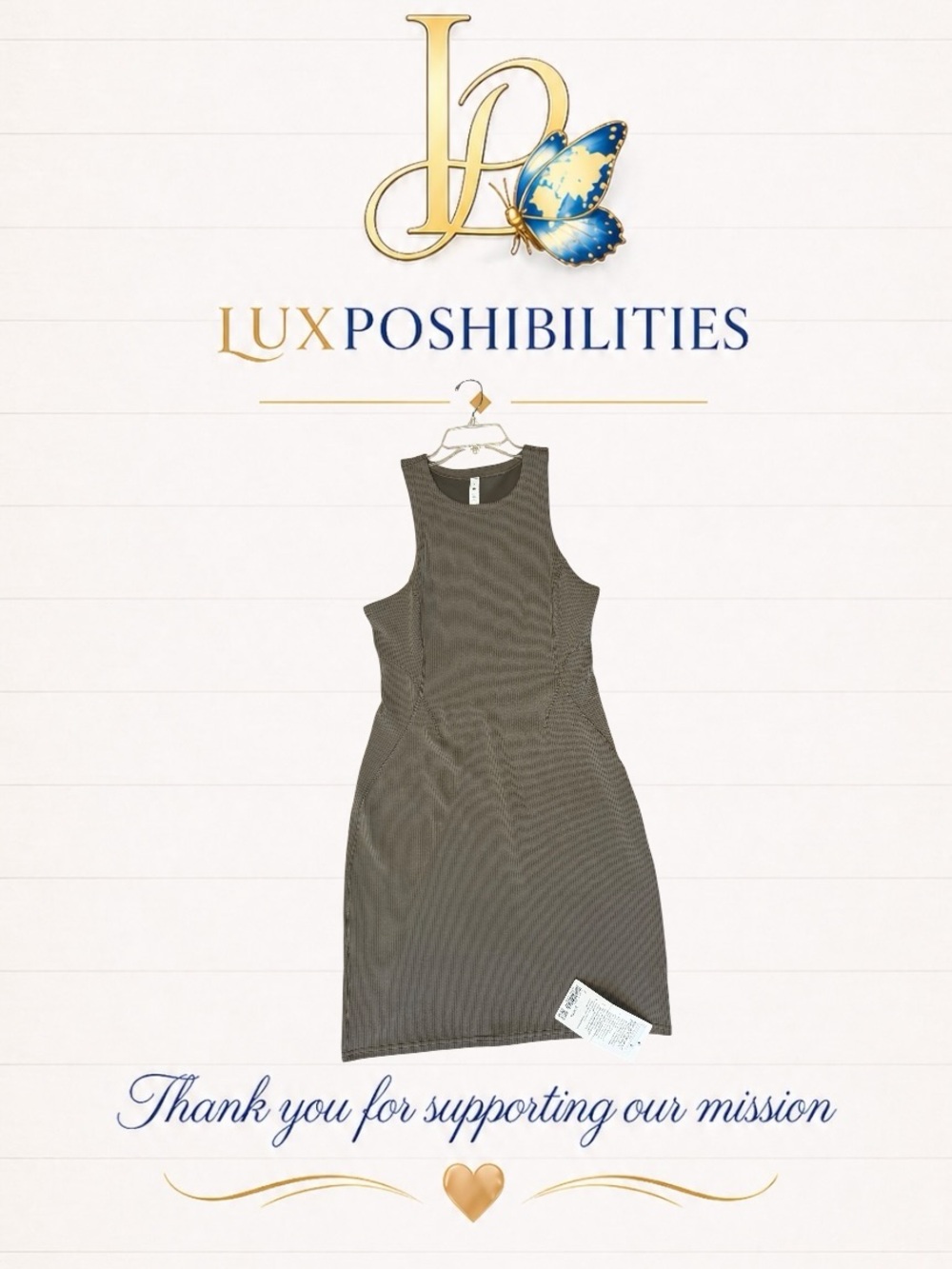 Lululemon NWT Size 8 Ribbed Softstreme Slim-Fit Tank Dress Nomad